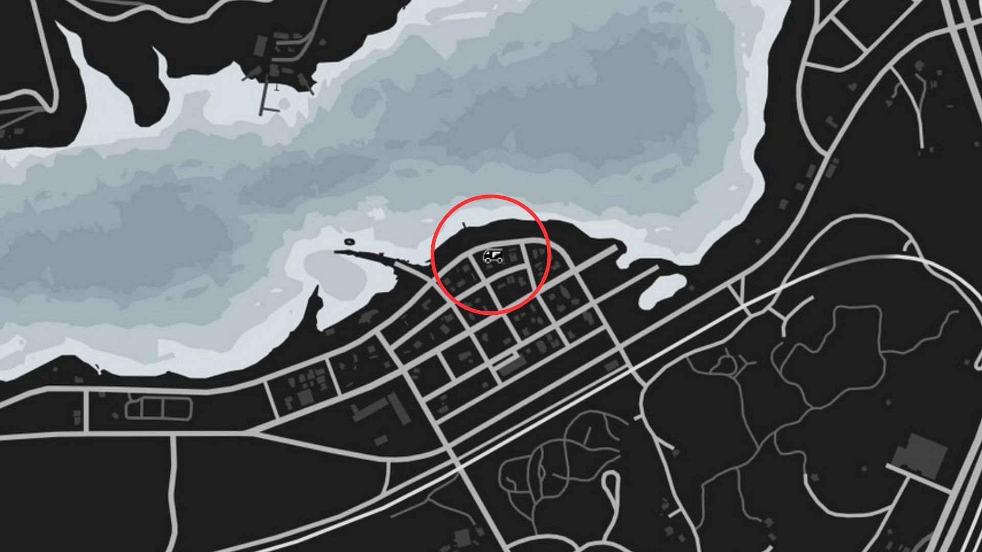 The exact coordinates of the GTA Online Gun Van Location Today (Image via Rockstar Games)