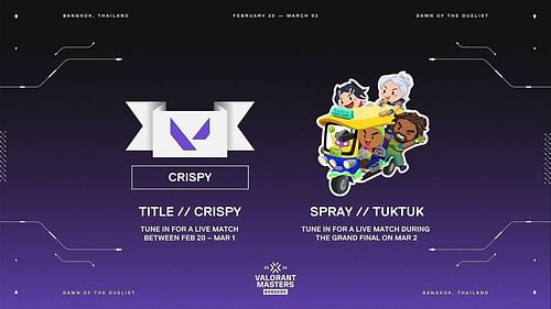 TukTuk Spray and Crispy title in Valorant (Image via Riot Games)