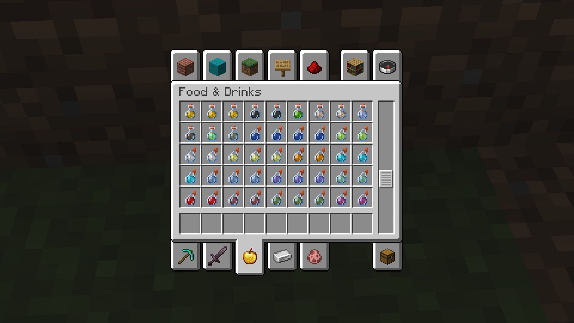 Potions should also receive some extra textures to distinguish them (Image via Sportskeeda Gaming || Mojang Studios)