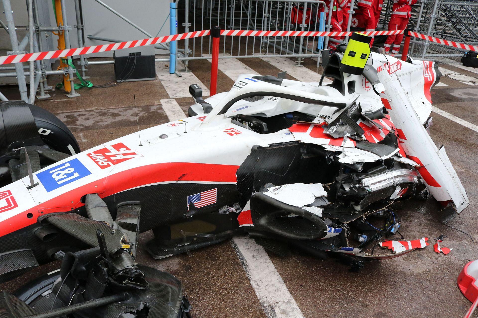 Michael Schumacher&#039;s son, Mick&#039;s Haas after Monaco Grand Prix crash, 2022 - Source: Getty