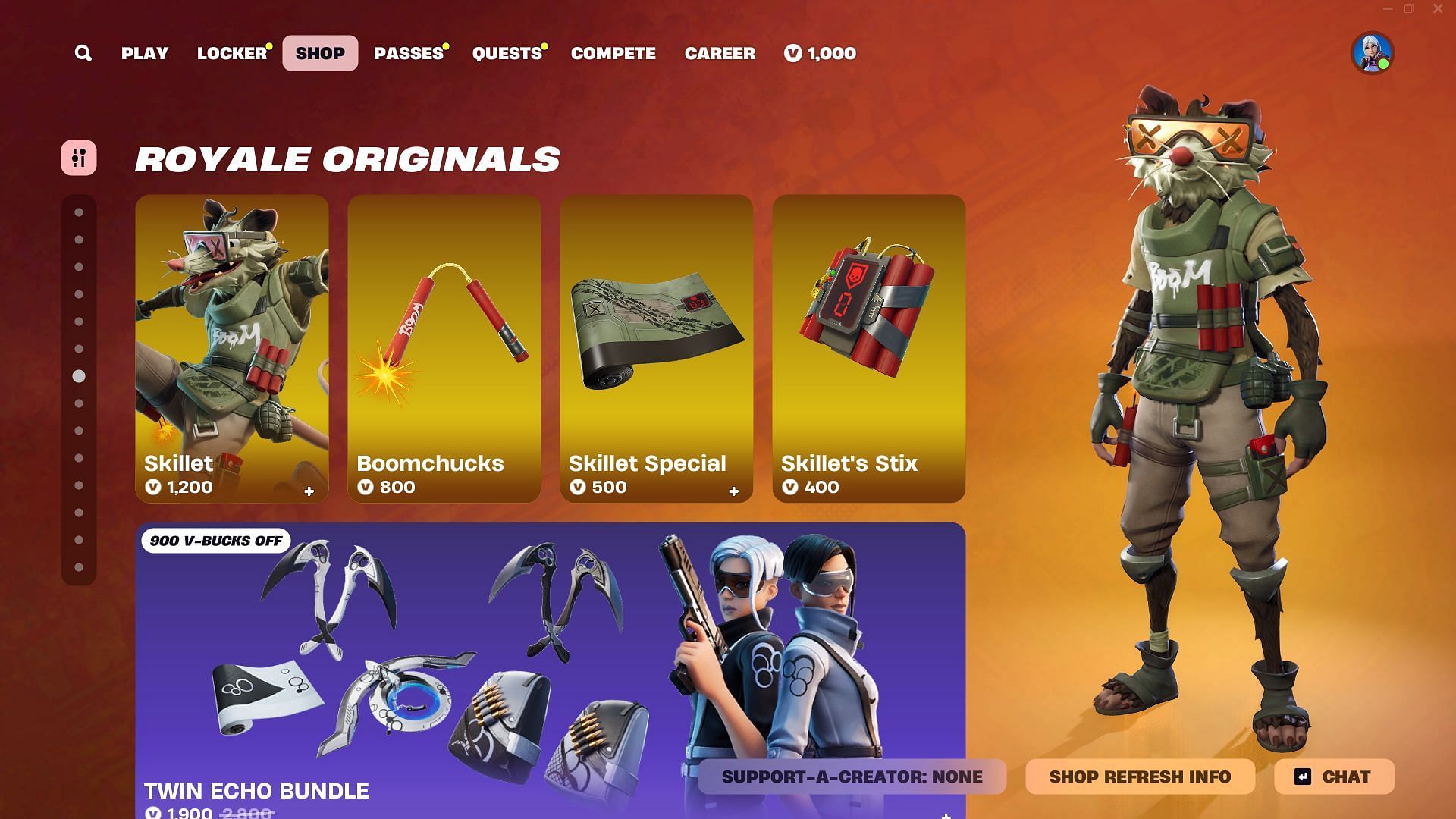 The Skillet skin in Fortnite can be purchased separately (Image via Epic Games)