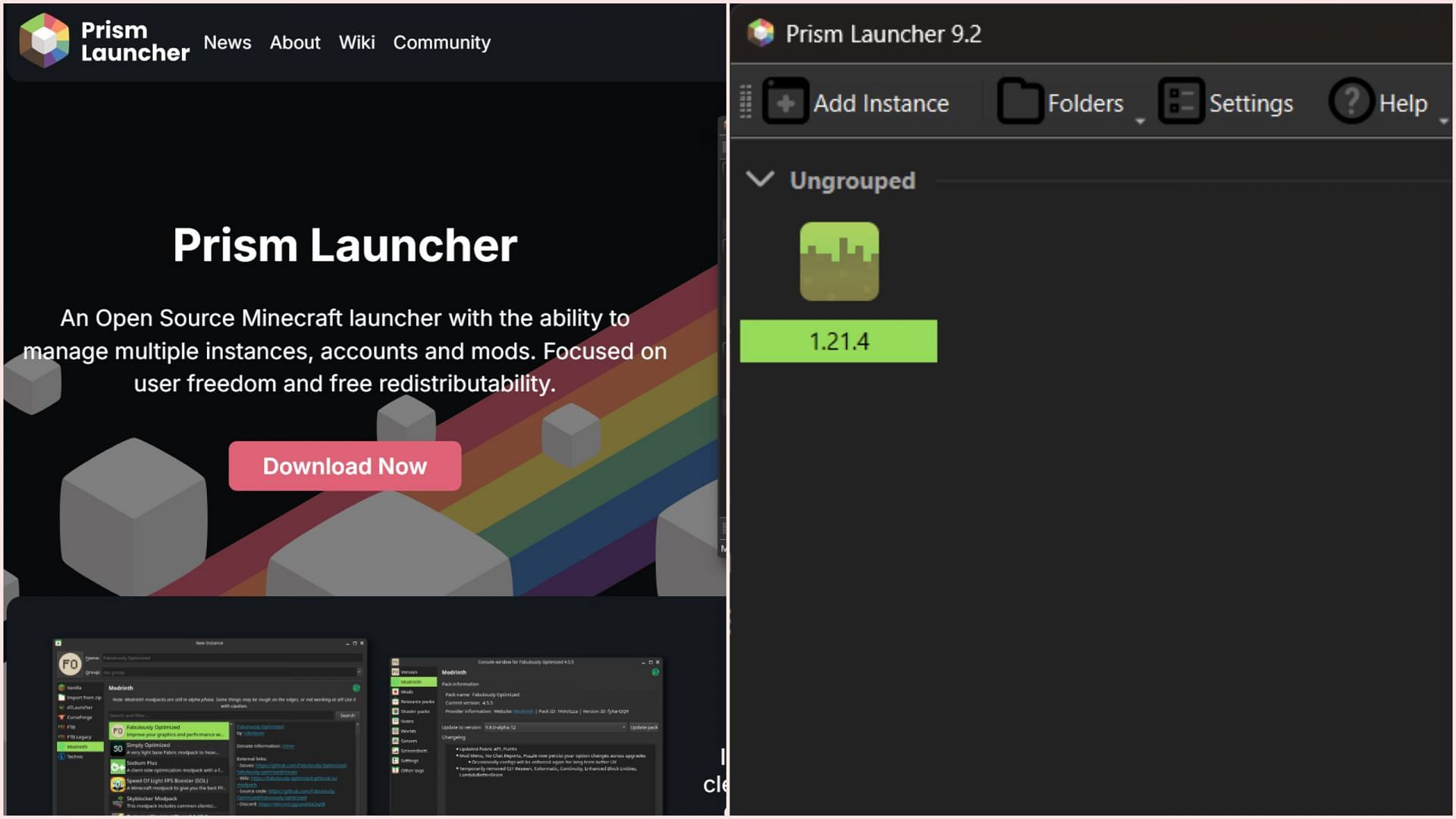 Prism is a custom launcher for Minecraft that is completely safe to download (Image via Prism Launcher)