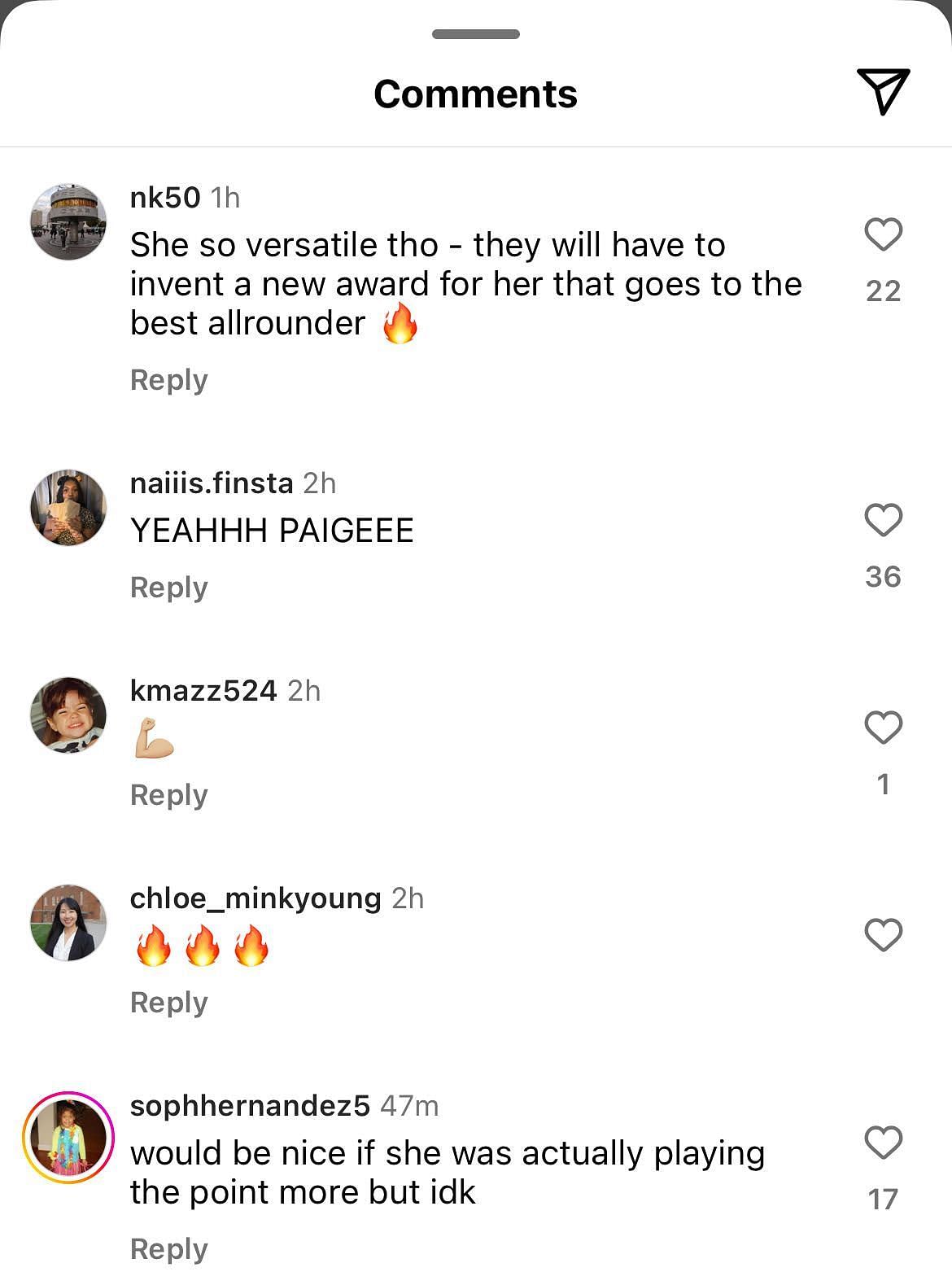 Fans comment on UConn Women&#039;s Basketball&#039;s IG post about Paige Bueckers becoming top-10 candidate for 2025 Lieberman Award