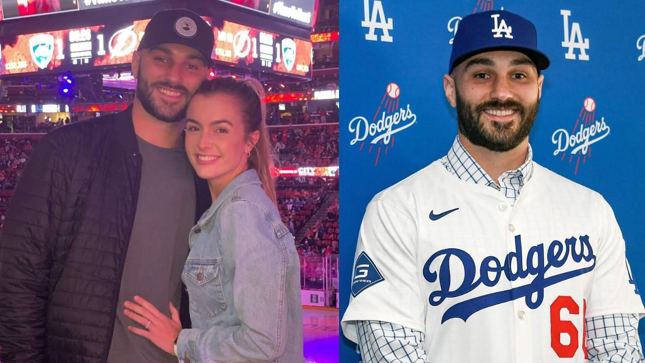 Tanner Scott and his wife, Maddie (Images from - Instagram.com/@tannerscott, Instagram.com/@dodgers)