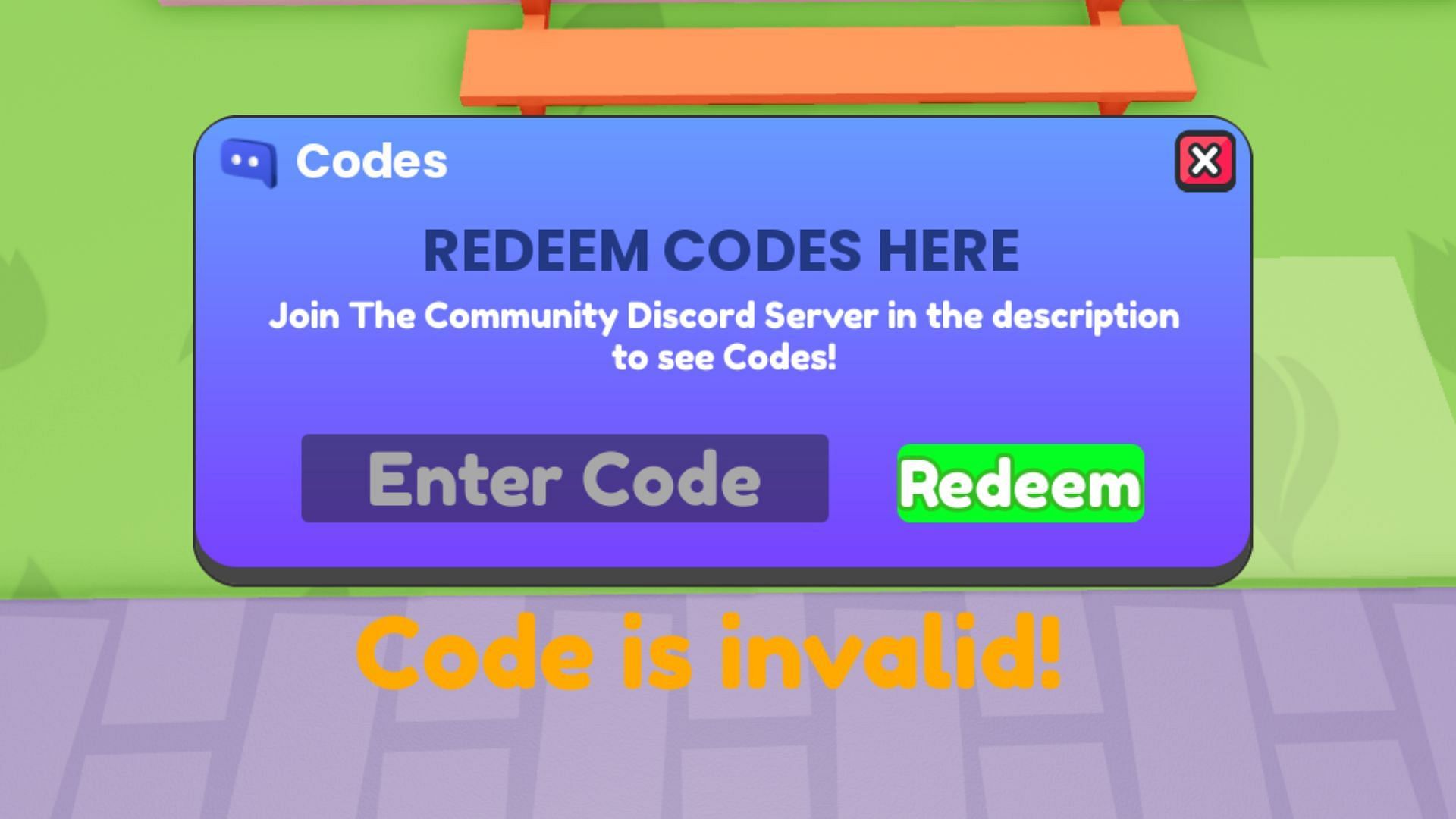 Bakery Shop Tycoon invalid code issue (Image via Roblox)