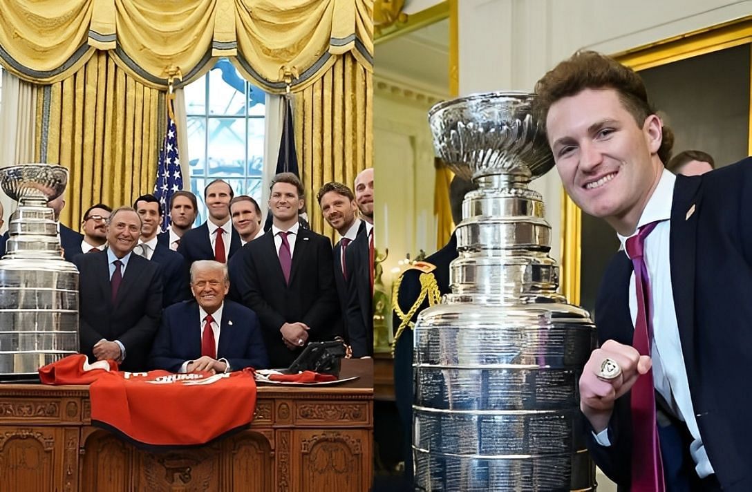 Matthew Tkachuk and Panthers visited the White House on Monday (Image Credit: IG @flapanthers)