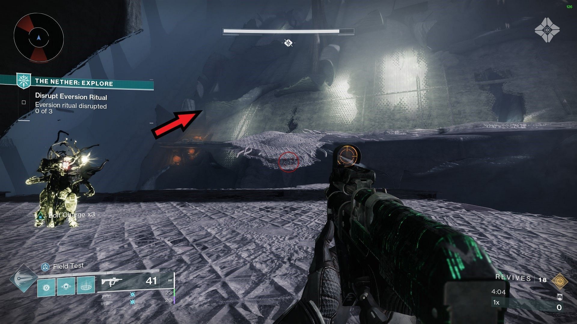 The Wormspawn location above the orange clusters (Image via Bungie)