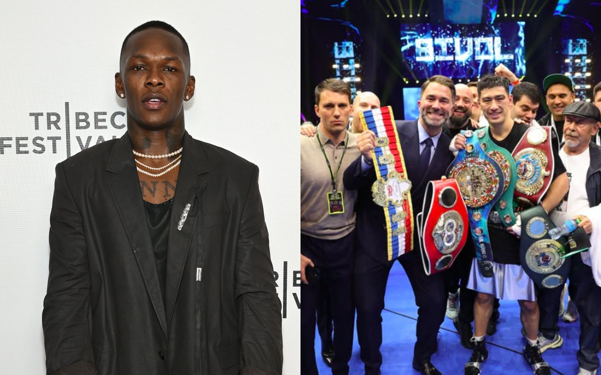 Israel Adesanya (left) wins big on Dmitry Bivol