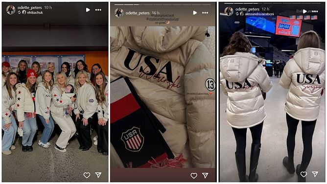 Zach Werenski's fiancée Odette flexes custom USA jacket with late Johnny Gaudreau’s jersey number for 4 Nations Face-Off