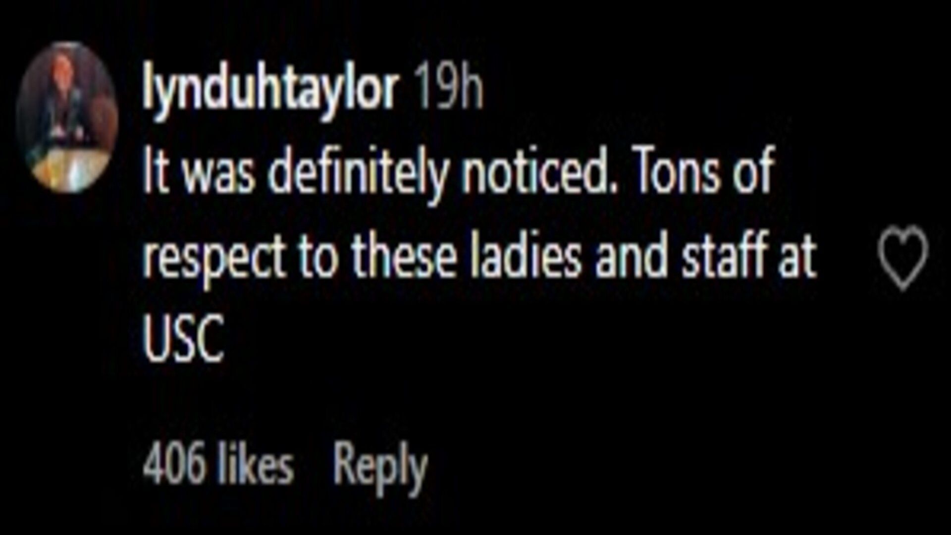 A user comments on USC Trojans remaining present for Caitlin Clark&#039;s Iowa Hawkeyes jersey retirement ceremony. (Credits: IG/Justwomenssports)