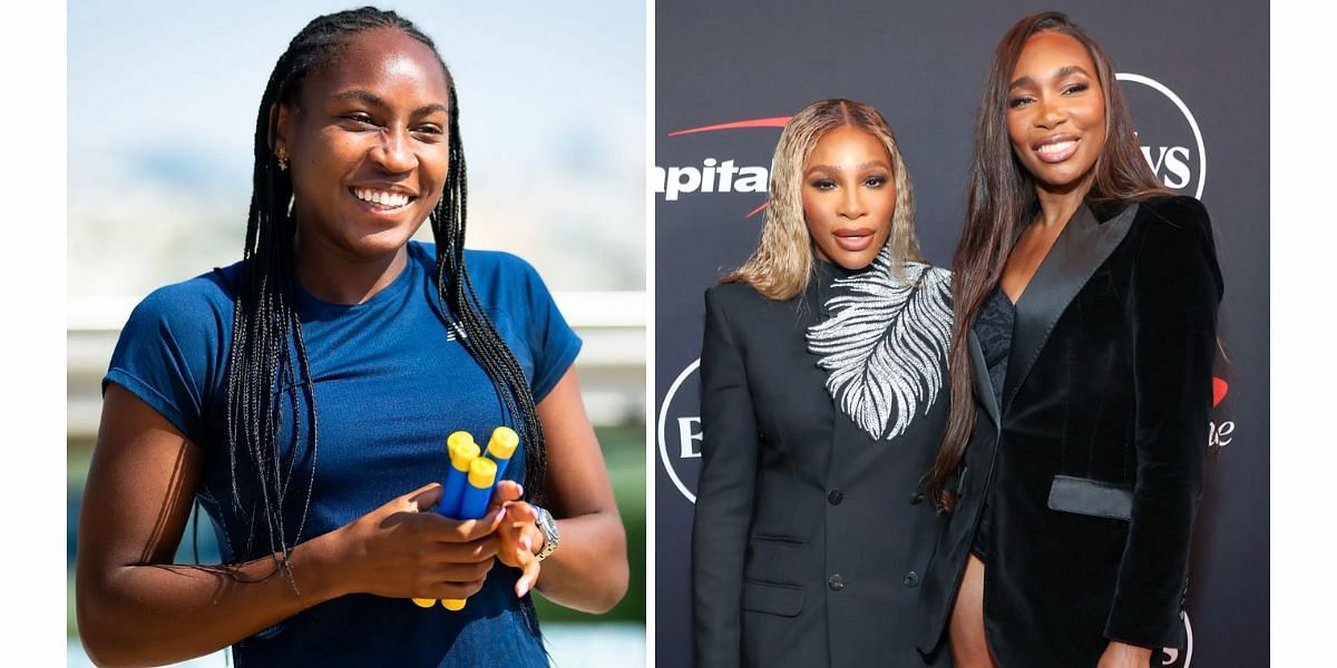 Coco Gauff (L); Venus and Serena Williams (R) (Image Source: Getty)