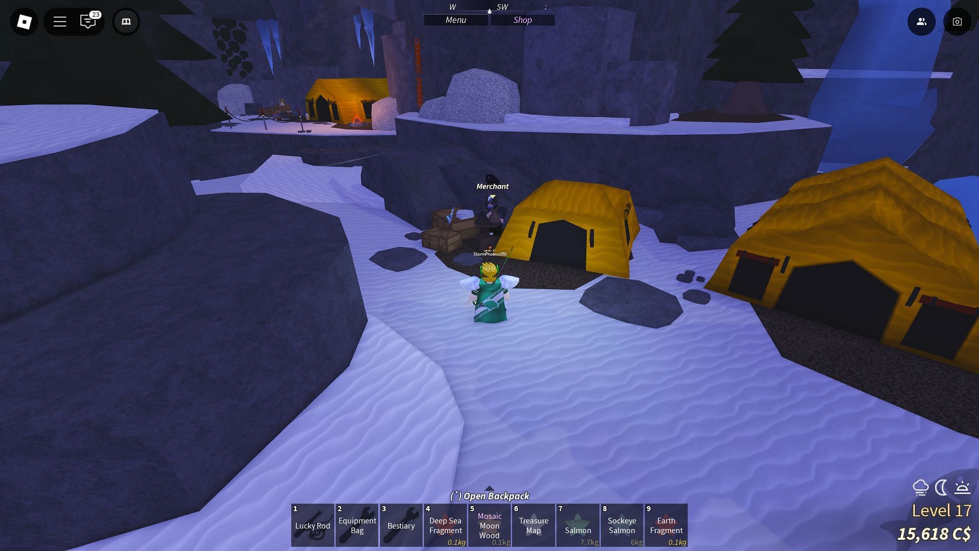 You&#039;ll find the rod on the Northern Expedition island (Image via Roblox)