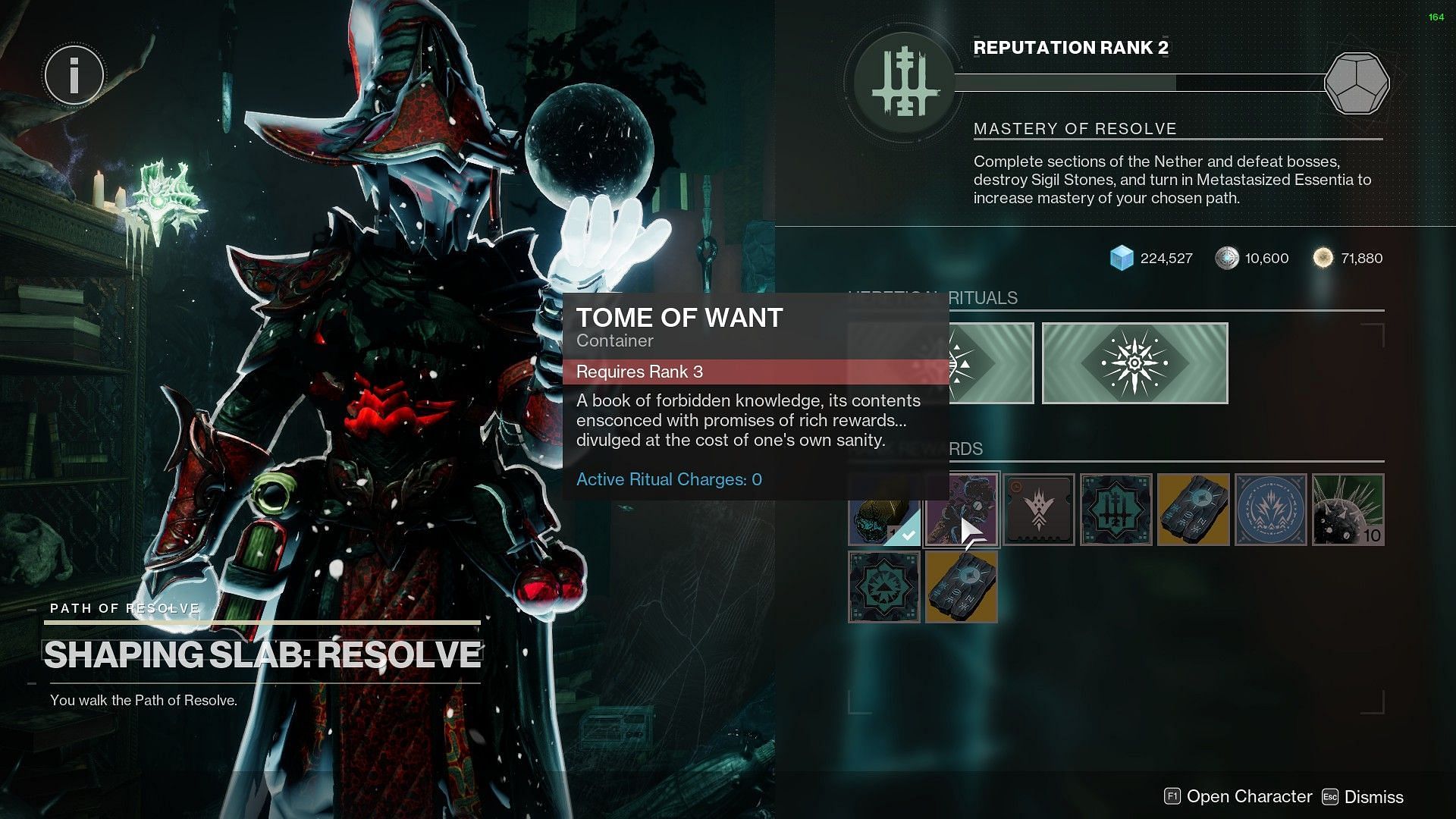 Tome of Want from the Shaping Slab (Image via Bungie)