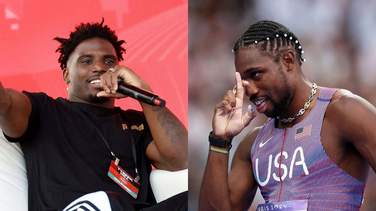 Tyreek Hill and Noah Lyles (Image via: Both Getty)