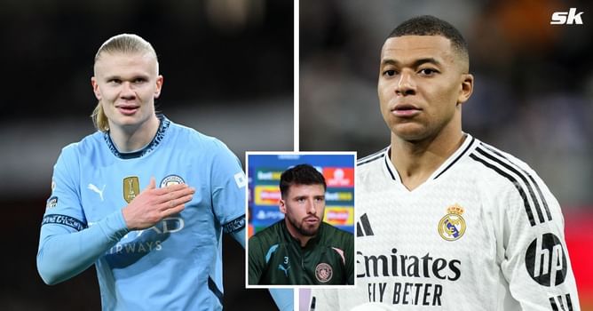Manchester City star Ruben Dias says 'Haaland is hungry' when asked about rivalry with Kylian Mbappe ahead of Real Madrid clash