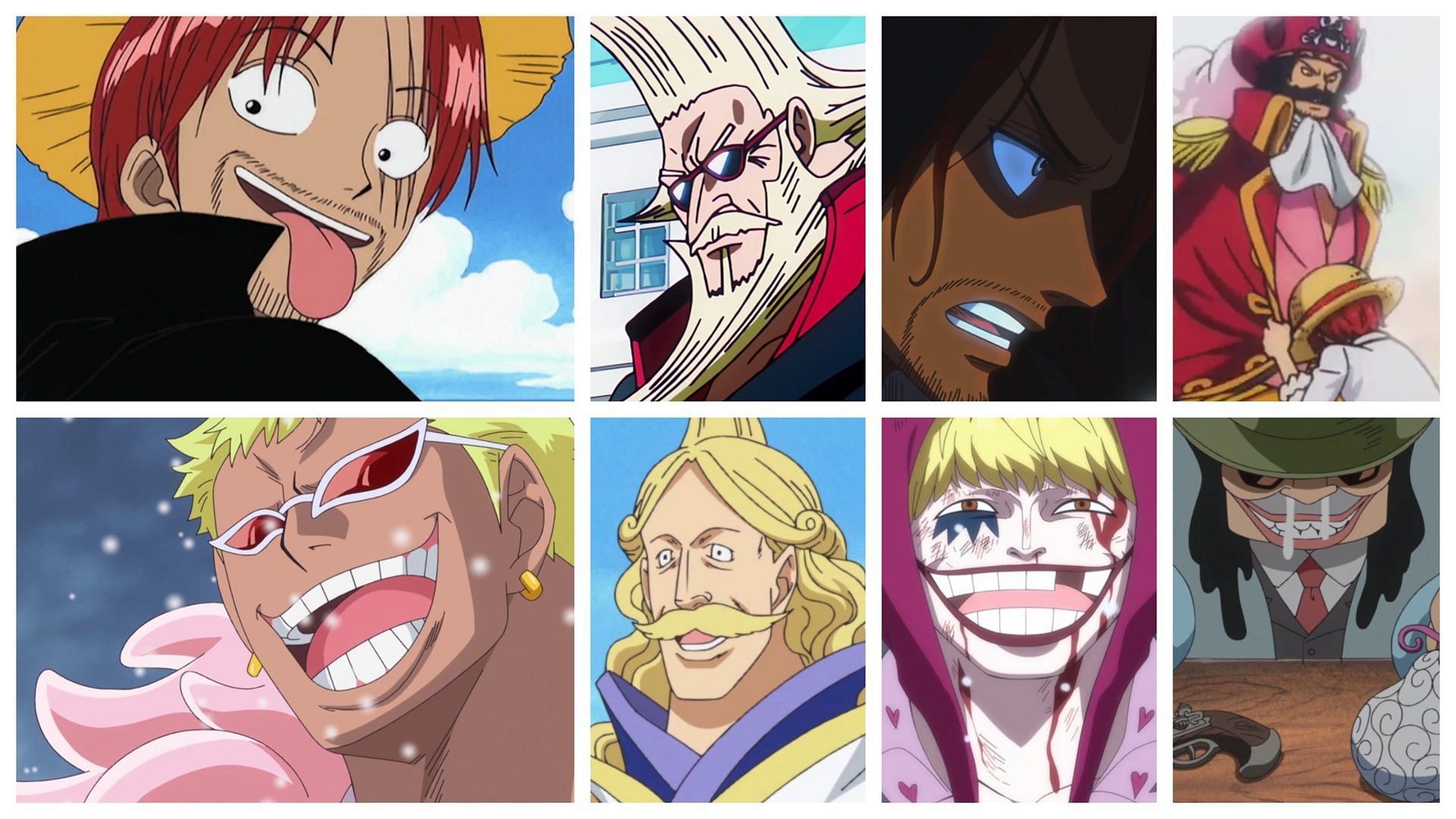 Both Shanks and Doflamingo were born as Celestial Dragons, but their paths were totally divergent (Image via Toei Animation)