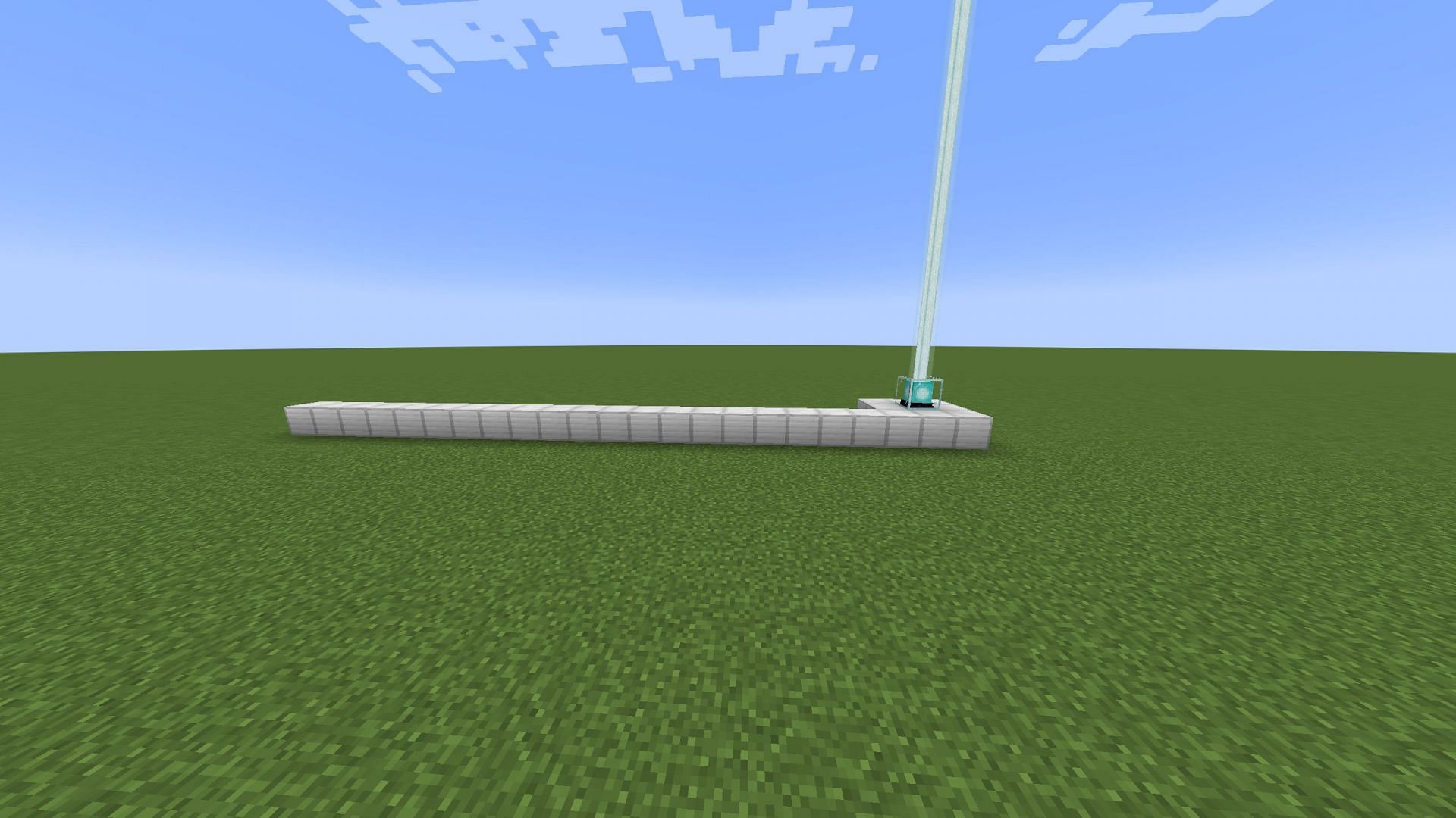 A small beacon offering status effect for only 20 blocks (Image via Sportskeeda Gaming/Mojang Studios)