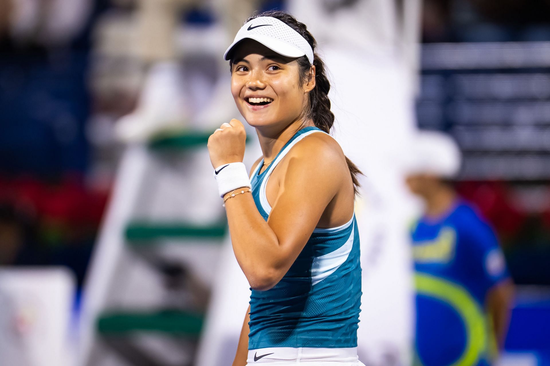 Emma Raducanu at the Dubai Tennis Championships. (Photo: Getty)