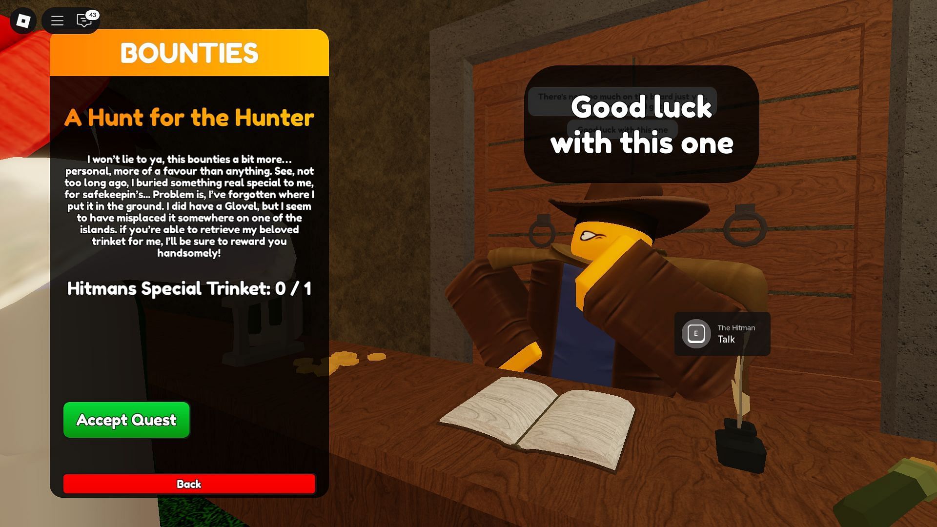 In-game quest description (Image via Roblox)