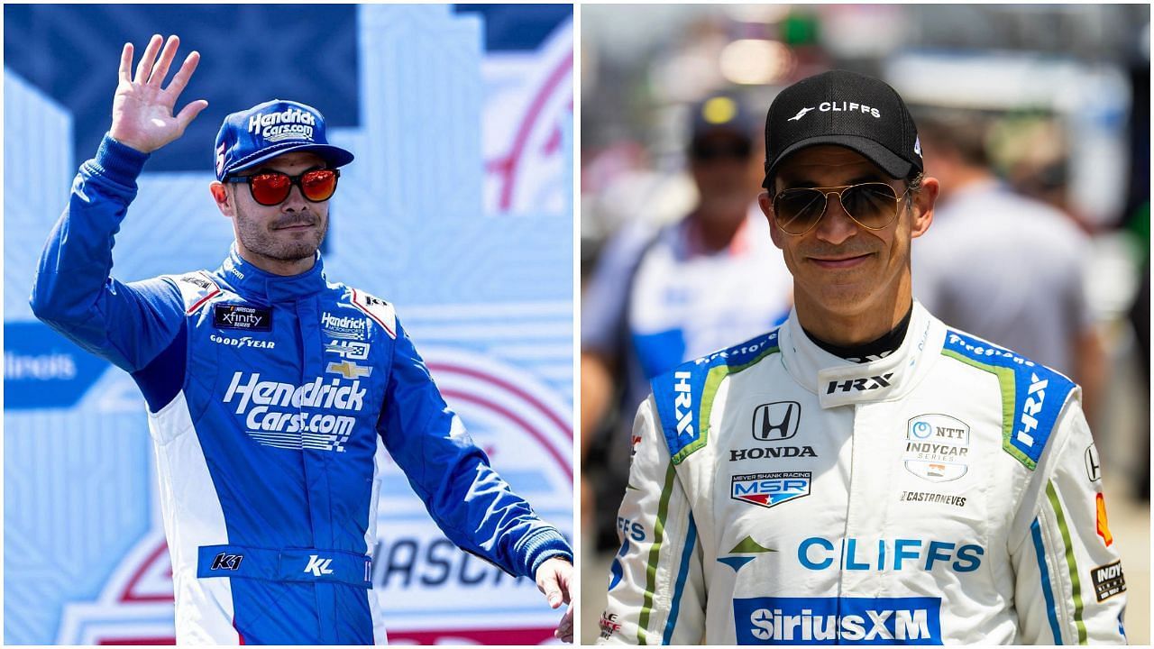 Kyle Larson and Helio Castroneves, Imagn