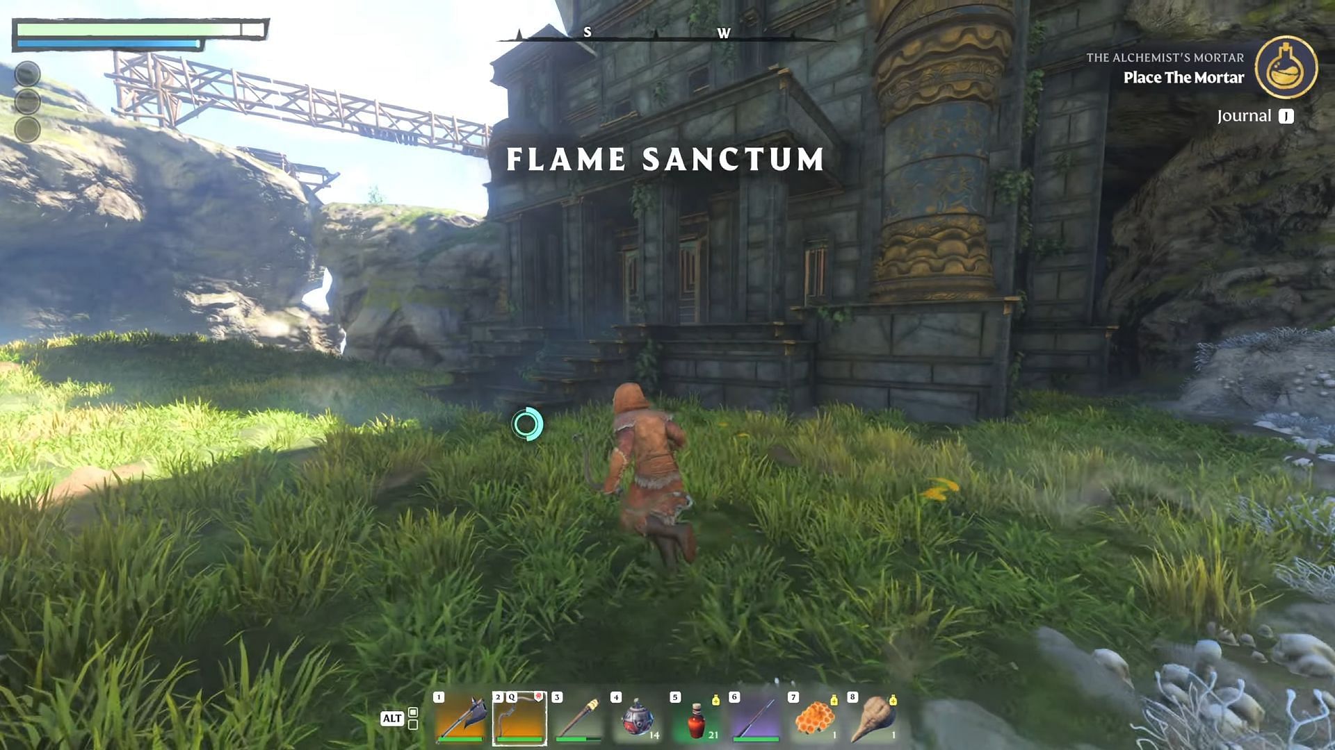 Sparks in Enshrouded can be found at Flame Shrines and Flame Sanctums (Image via Keen Games || YouTube/takibo)