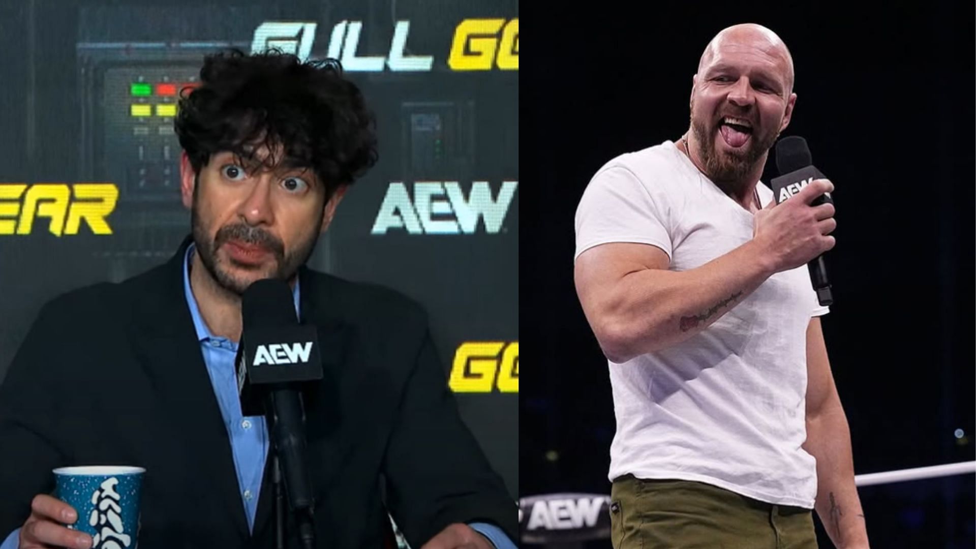 All Elite CEO Tony Khan (left) / AEW World Champion Jon Moxley (right) [Image Credits: AEW