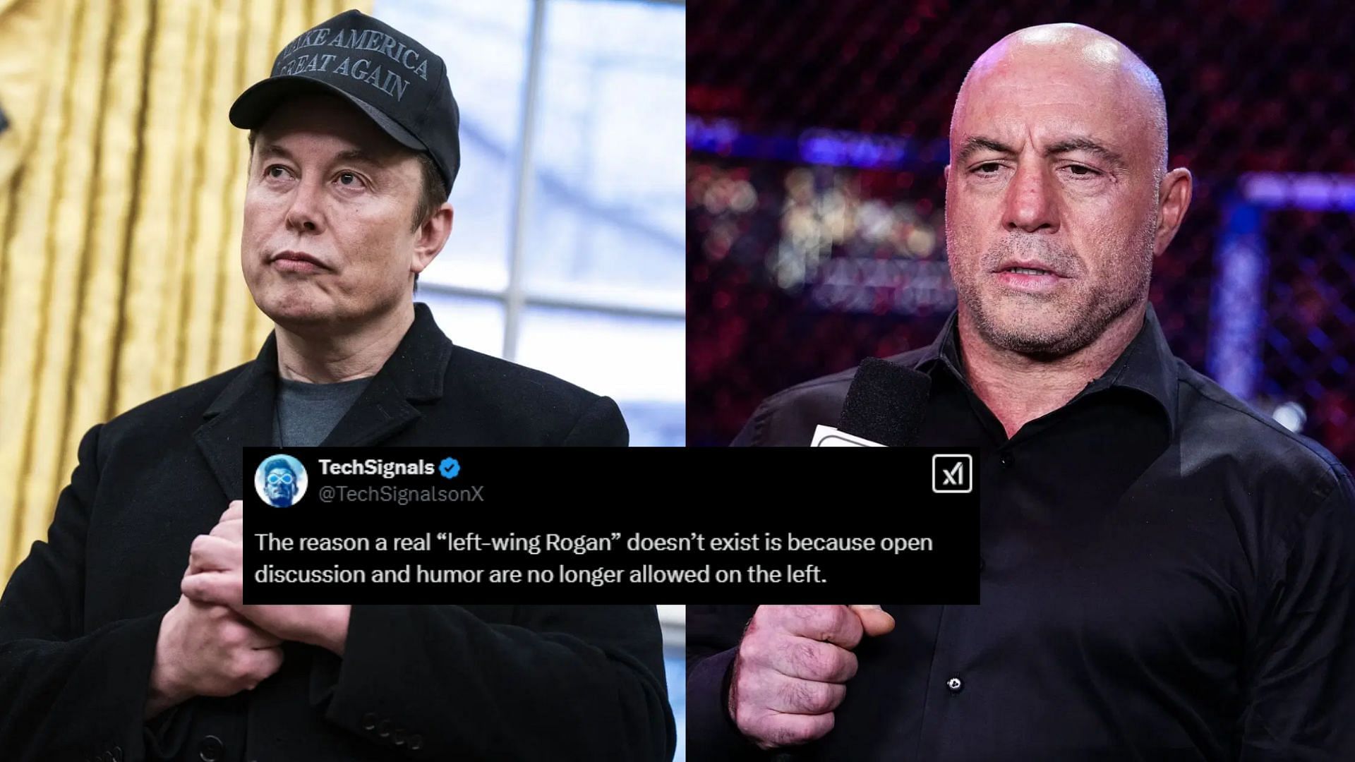 Elon Musk (left) has seconded Joe Rogan