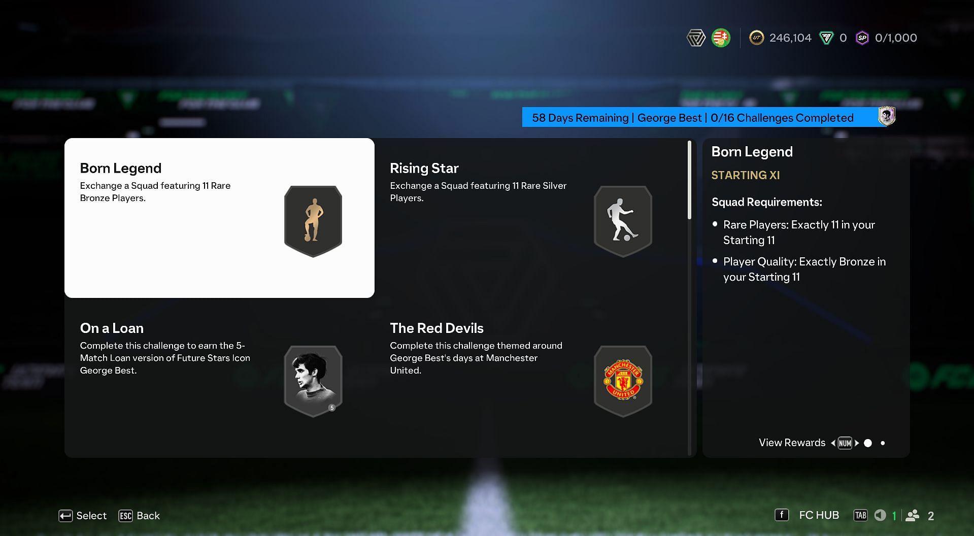 Tasks to complete George Best Future Stars Icon SBC (Image via EA Sports)