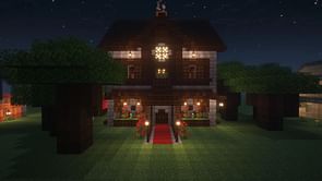 Minecraft player builds beautiful houses using every wood block