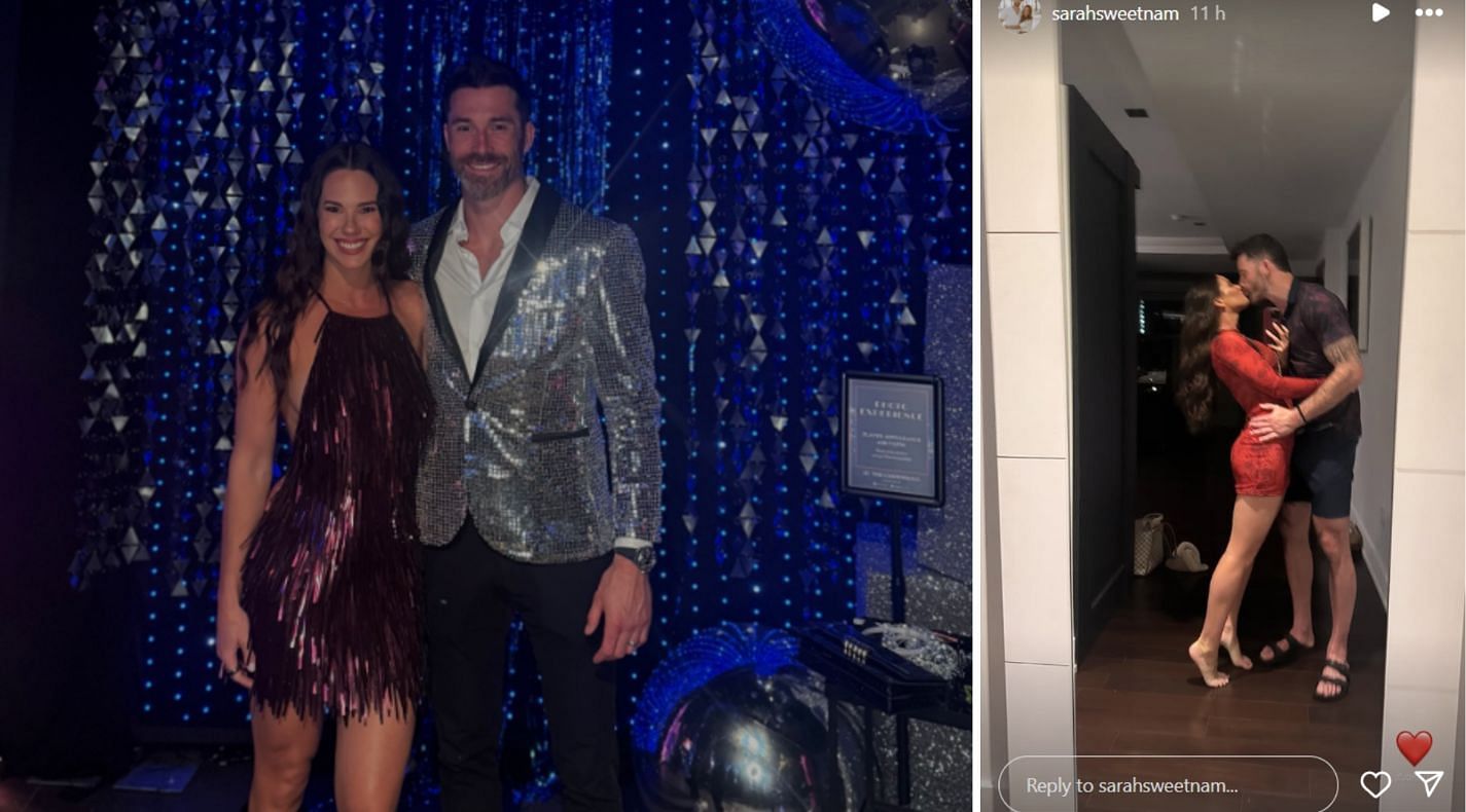 Erik and Sarah Gudbranson in their disco finery. (Credit: IG/@sarahsweetnam)