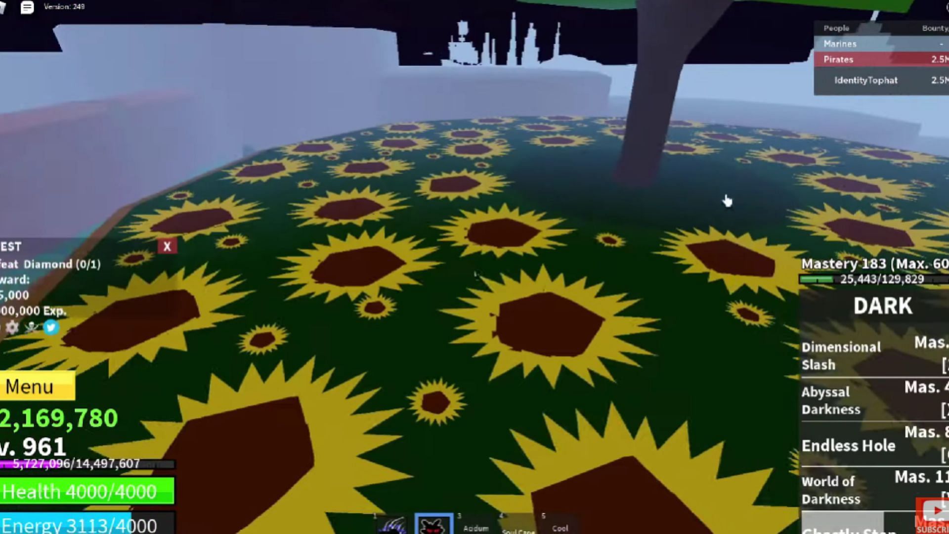 The Diamond boss location in the Kingdom of Rose (Image via Roblox || YouTube/@IdentityTophat)