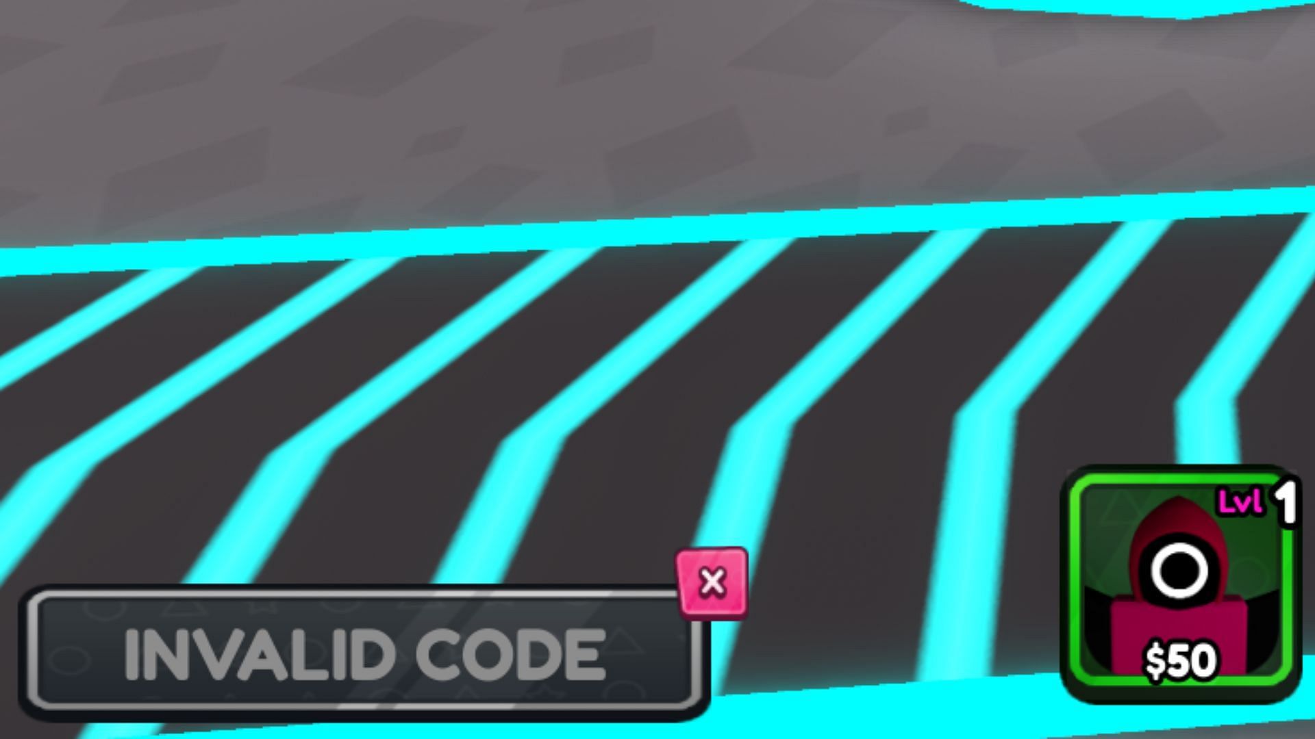 Squid Game Tower Defense invalid code issue (Image via Roblox)