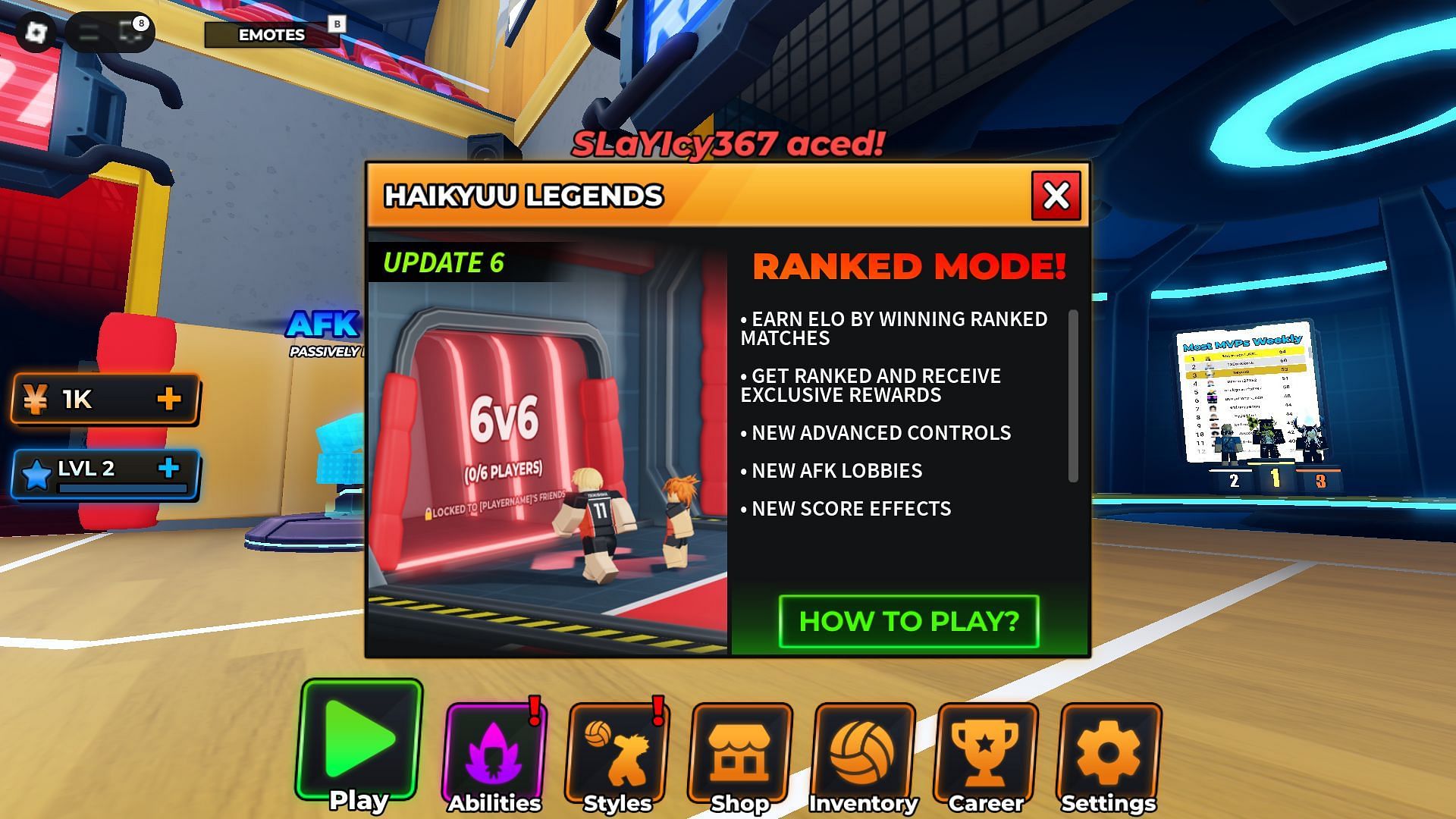 Ranked mode patch notes (Image via Roblox)