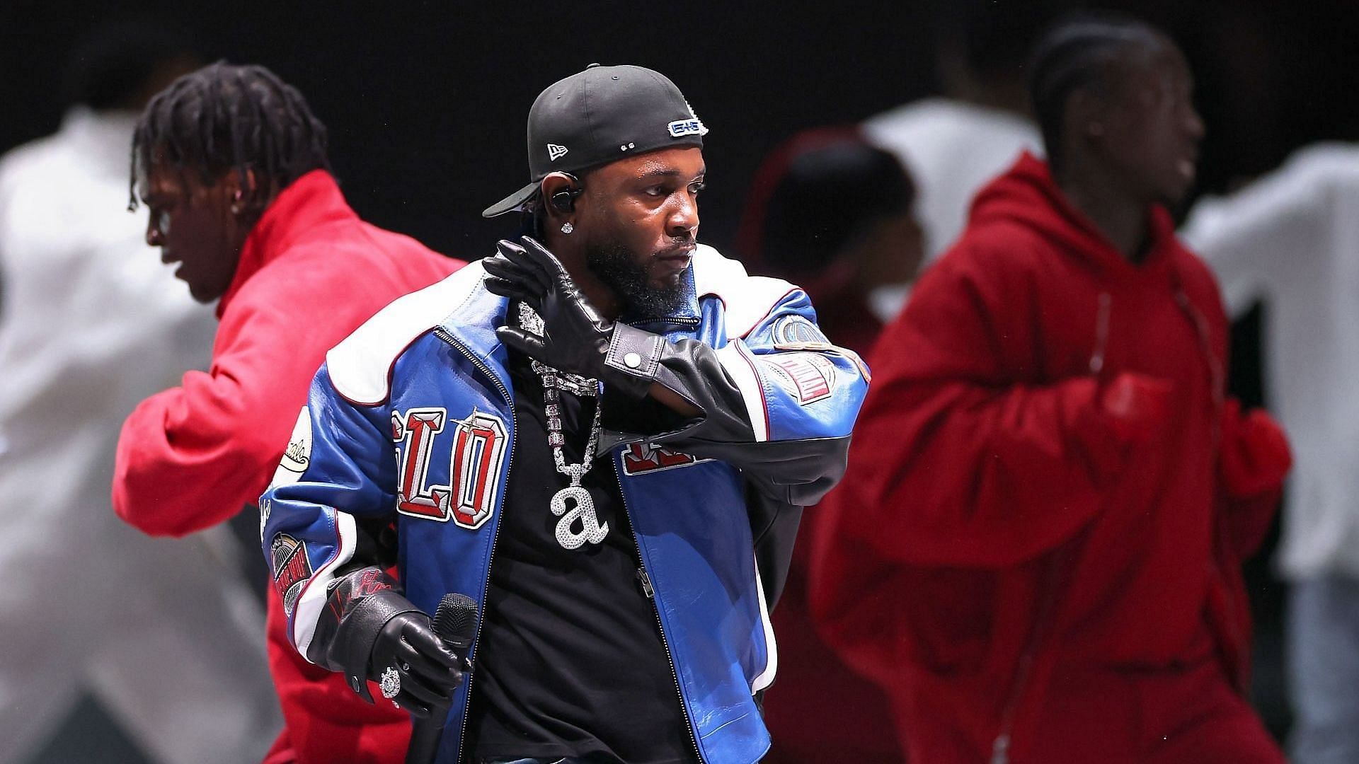 Kendrick Lamar performs onstage during Apple Music Super Bowl LIX Halftime Show at Caesars Superdome on February 09, 2025, in New Orleans, Louisiana. (Image via Getty/Gregory Shamus)