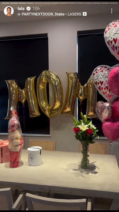 Kiyan Anthony surprises his mother on Valentine's Day. Credit: @lala/IG