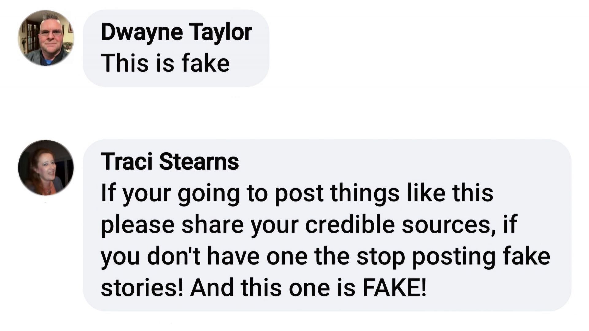 A fan points out the importance of using credible sources instead of rumors when it comes to important personal information (via Doyle Young / Facebook)