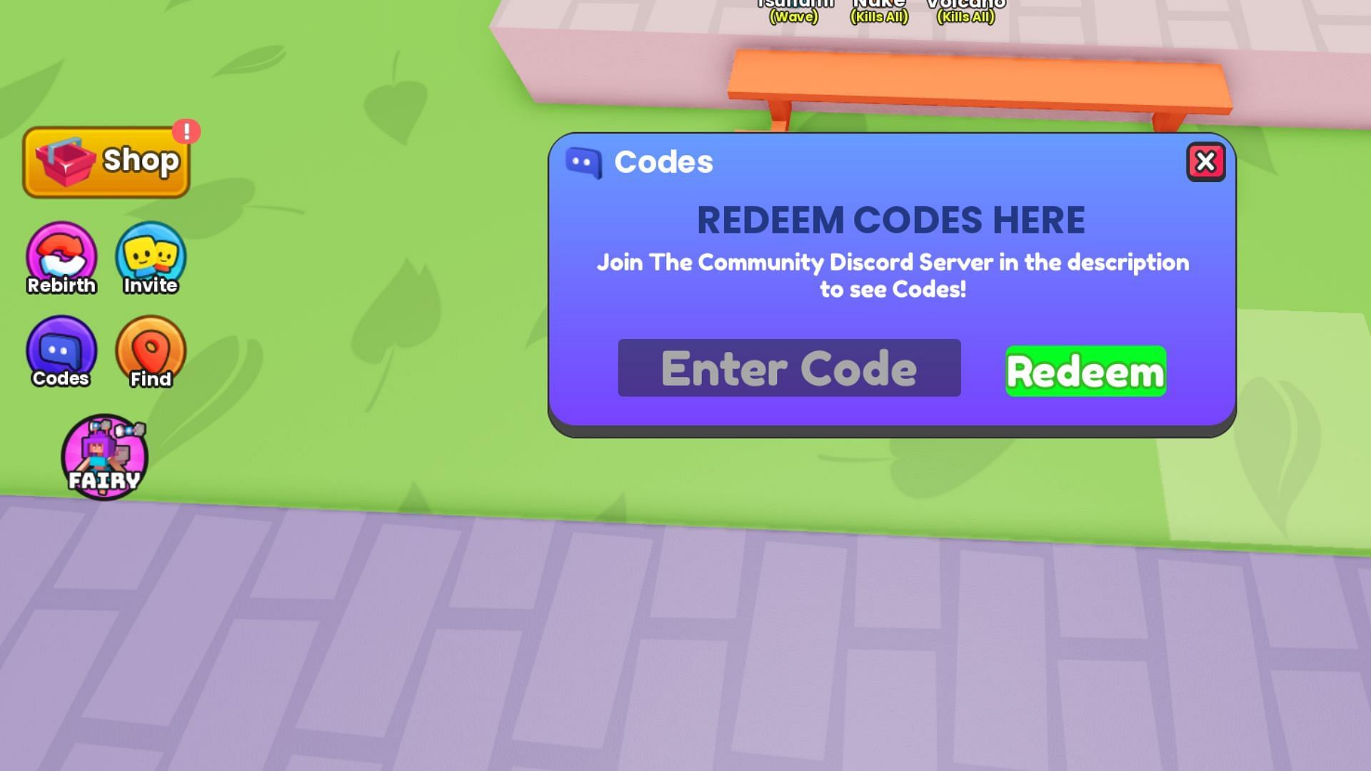 Redeem codes in Bakery Shop Tycoon (Image via Roblox)