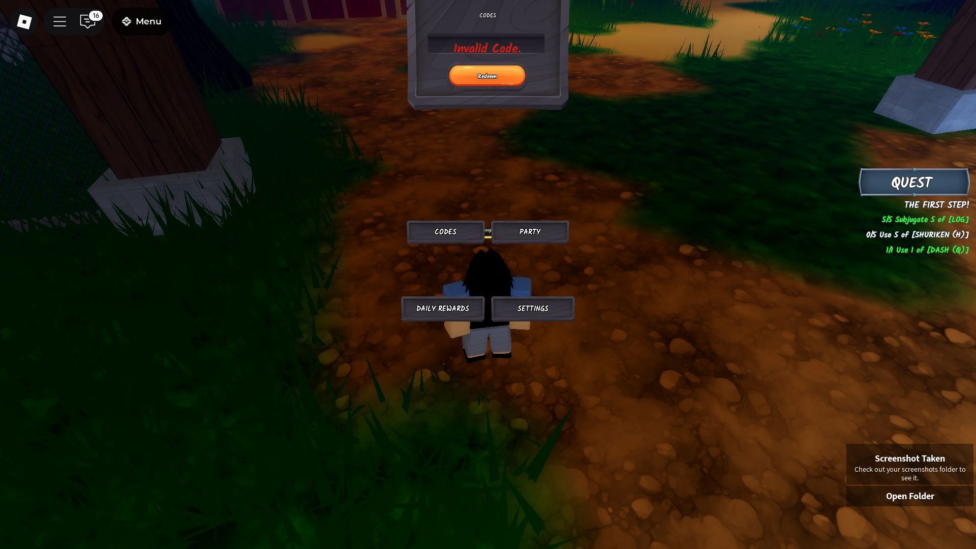 Avoid typos while using codes (Image via Roblox)