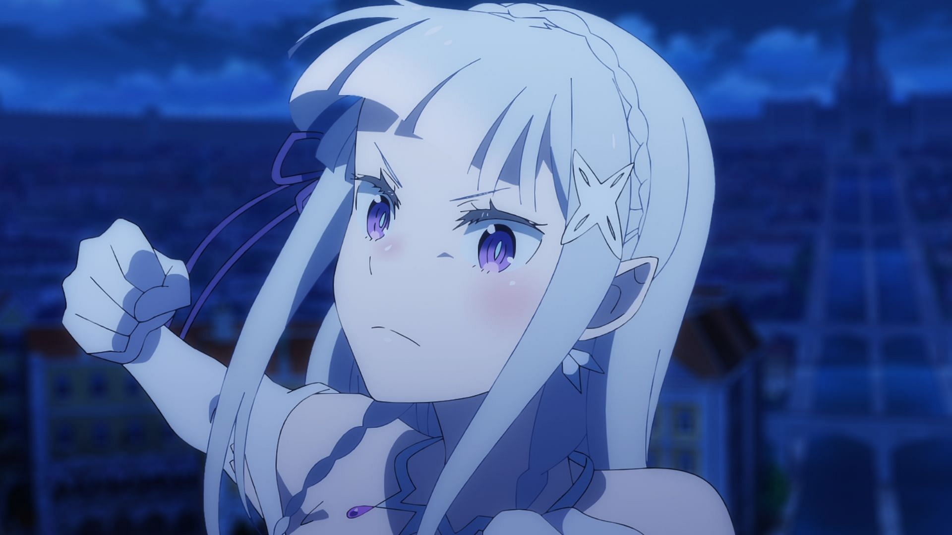 Emilia plays a major role in her and Subaru's victory over Regulus (Image via White Fox)