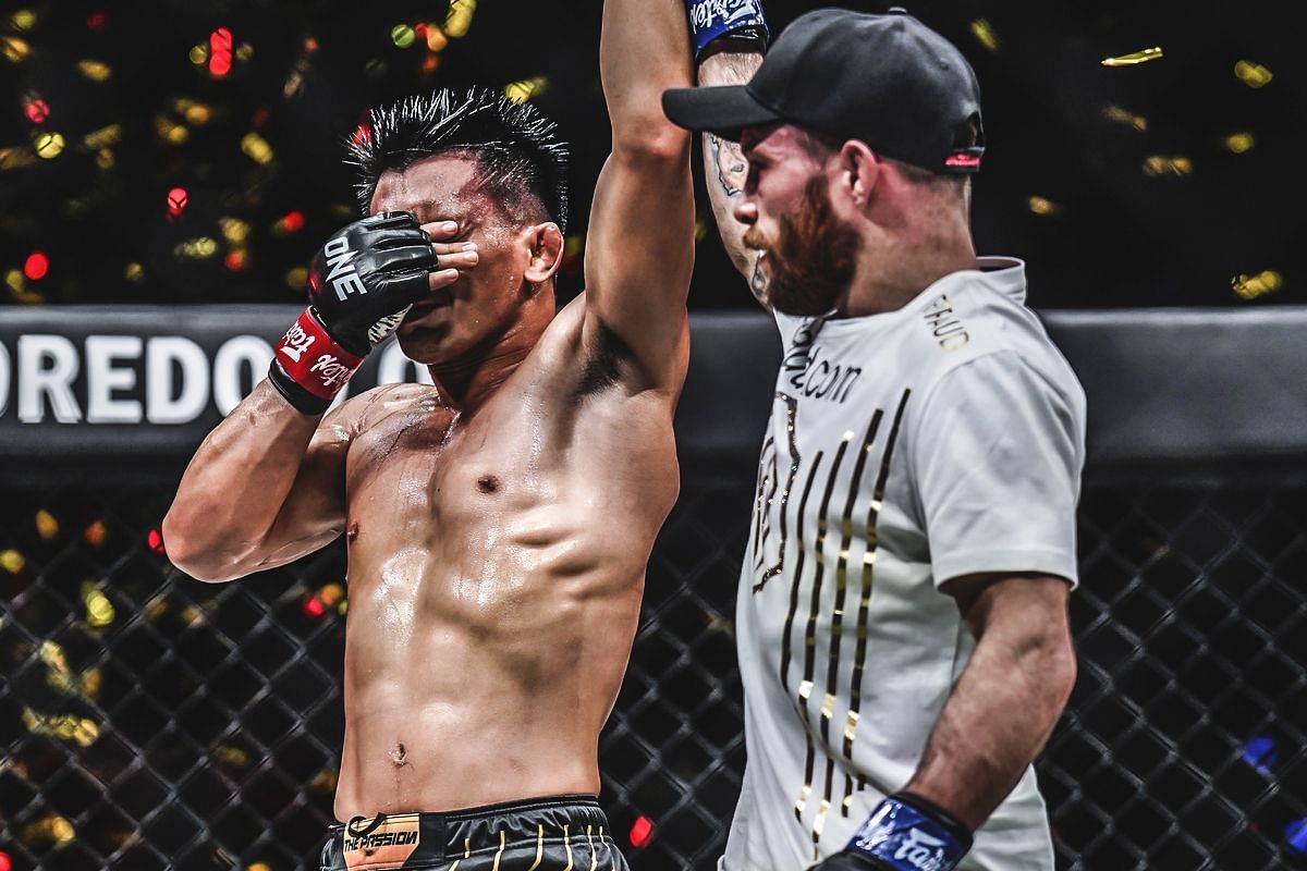  Joshua Pacio thrilled to have silenced doubters with dominant finish of Jarred Brooks. -- Photo by ONE Championship