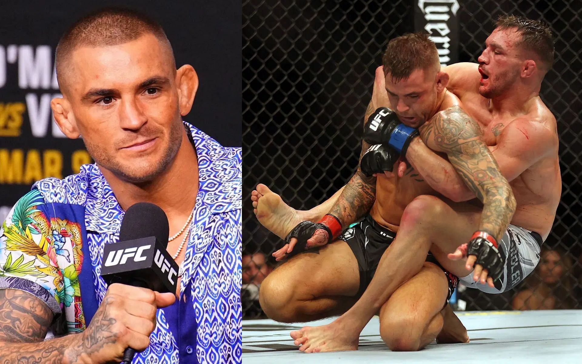 Dustin Poirier (left) makes shocking claim that he could have bitten off Michael Chandler