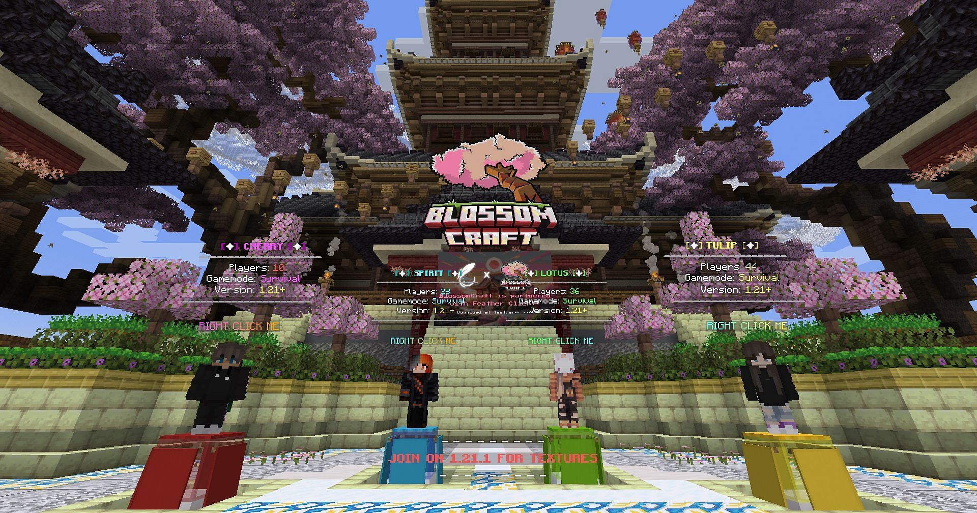 BlossomCraft is a very well-made server (Image via Mojang Studios)