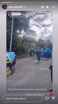 Screenshots of Alfred's Instagram Story.