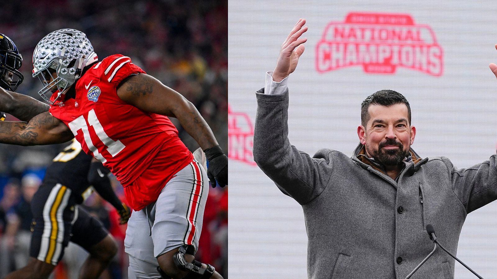 Ohio State tackle Josh Simmons fared well in two seasons with Ryan Day and Ohio State. (Photo Credits: IMAGN)