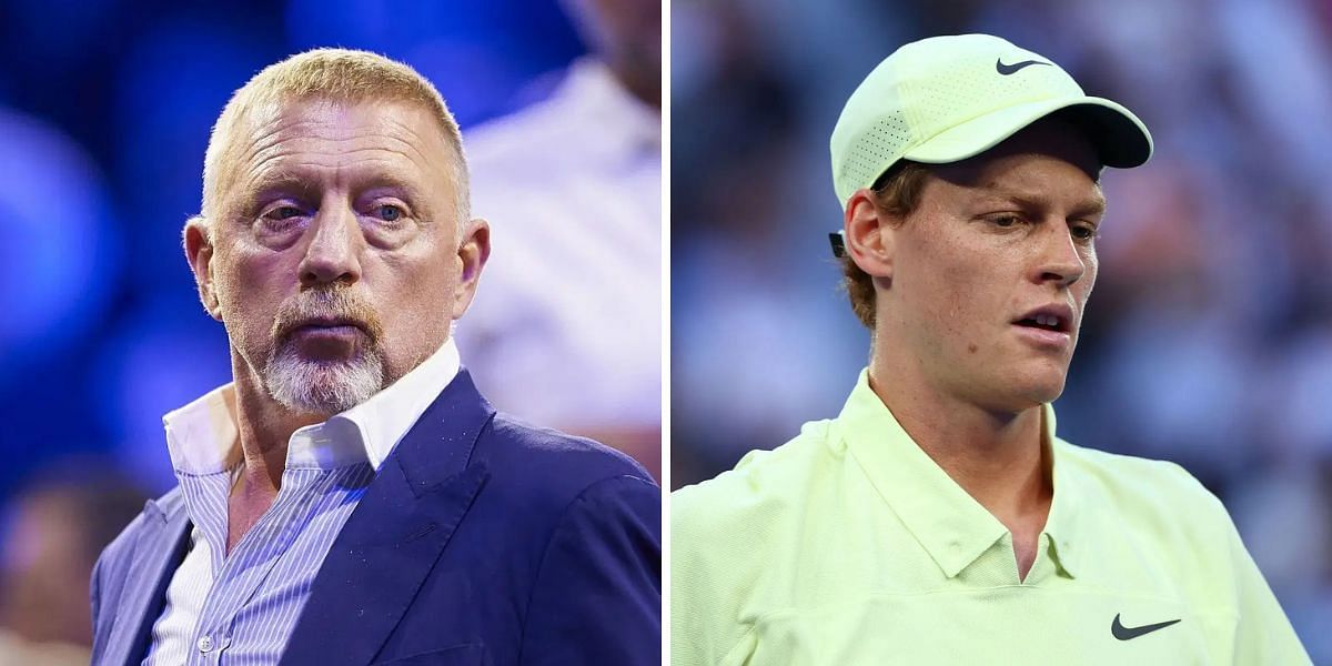 Boris Becker (left), Jannik Sinner (right), Sources: Getty