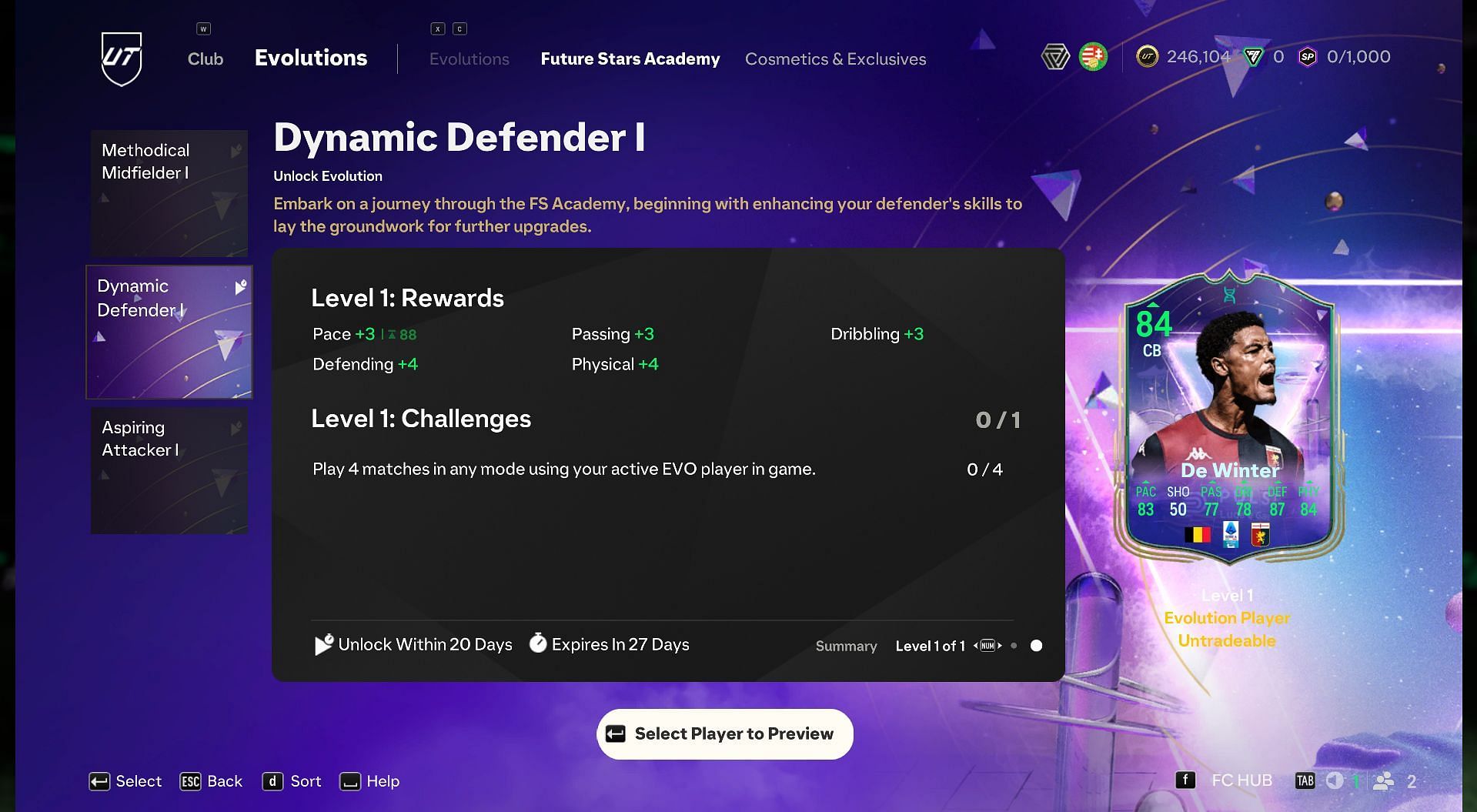 Upgrades provided by the Dynamic Defender EVO (Image via EA Sports)