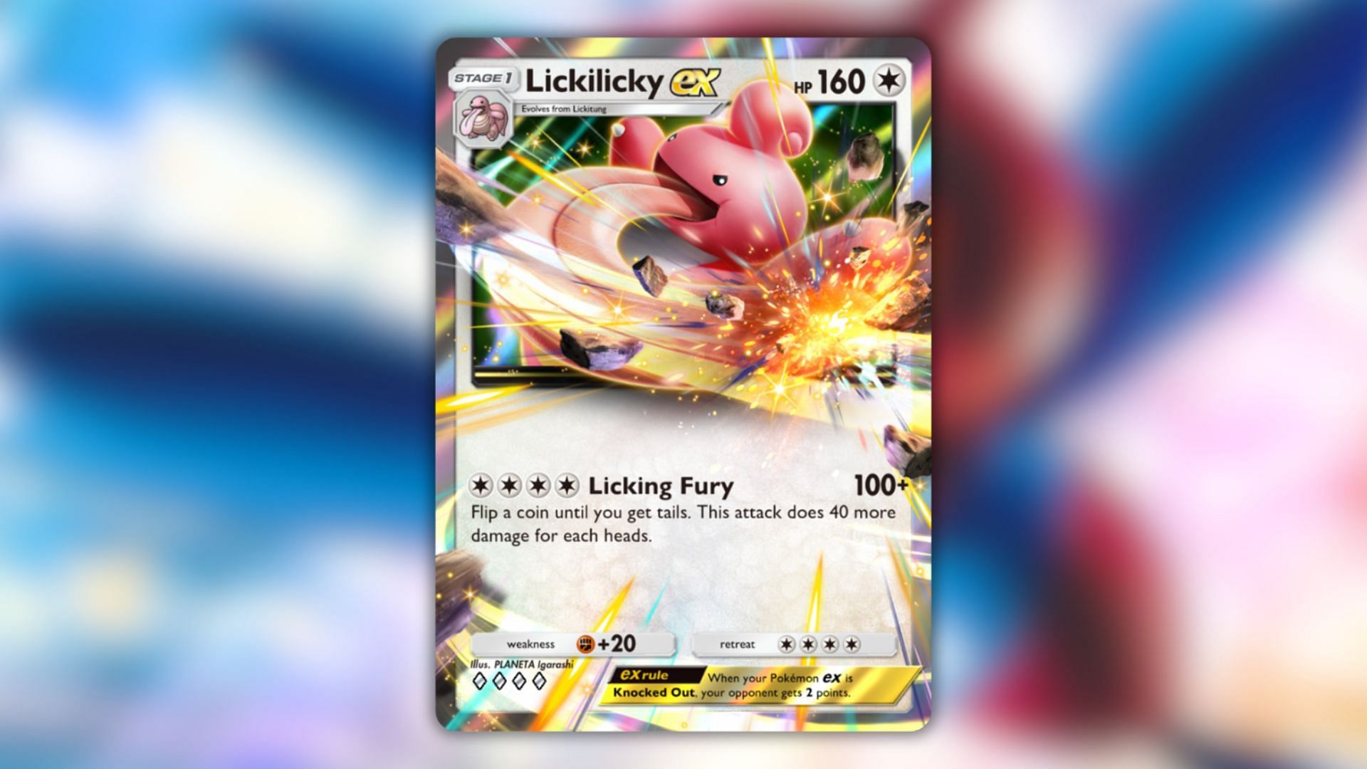 Lickilicky ex&#039;s card as seen in the game (Image via The Pokemon Company)