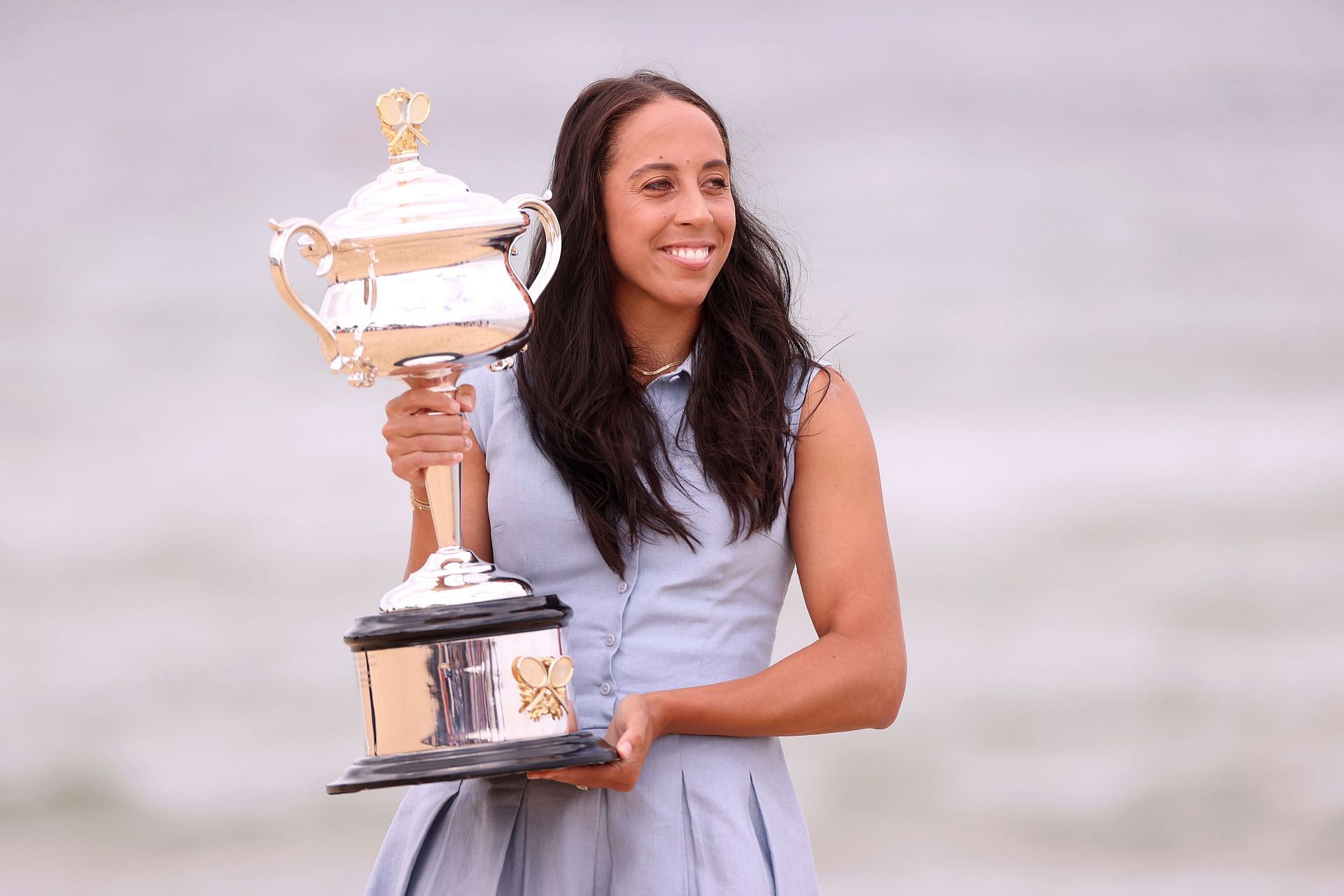 Madison Keys with the 2025 Australian Open trophy [Image Source: Getty Images]