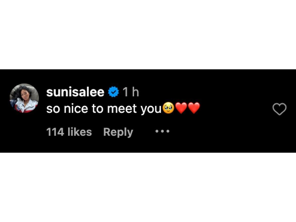 Suni Lee&#039;s comment on Instagram