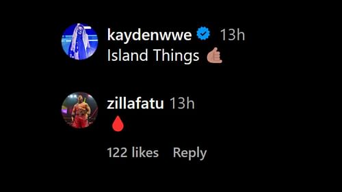 Screenshot of Zilla Fatu's message to Jacob Fatu! [Image credit: Kayden Carter's Instagram]